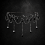 Gothic Chandelier Droplet Chain Choker - Midnight Onyx