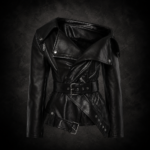 Off-Shoulder Asymmetrical Moto Jacket - Classic Onyx Black