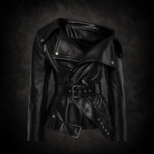 Off-Shoulder Asymmetrical Moto Jacket - Classic Onyx Black
