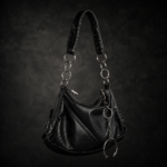 Hardware Slouchy Faux Leather Hobo Bag - Matte Onyx Black