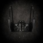 Cyber Goth Leather Harness Bralette Top - Black