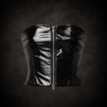 High-Shine Vinyl Strapless Top - Patent Obsidian Black