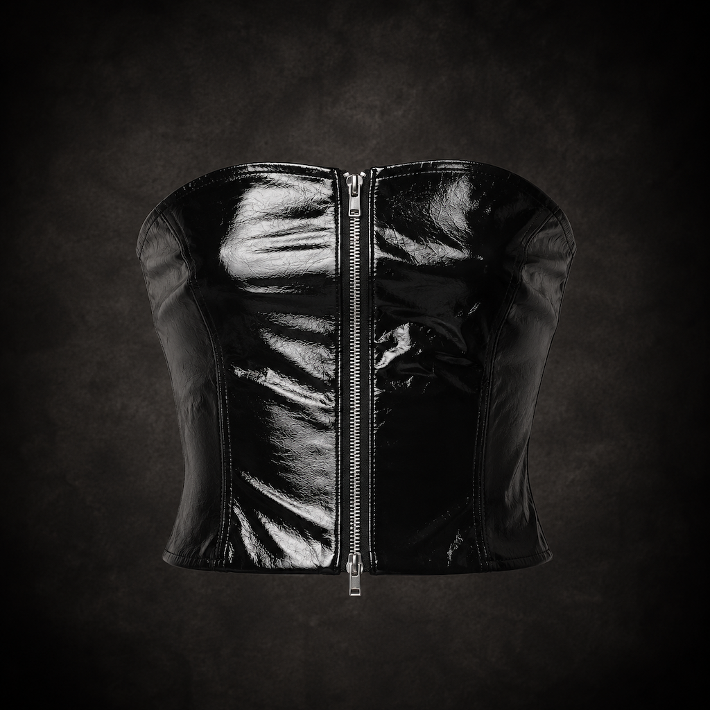 High-Shine Vinyl Strapless Top - Patent Obsidian Black High-Shine Vinyl Strapless Top - Patent Obsidian Black