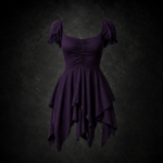 Puff Sleeve Pixie Dress - Royal Plum Purple