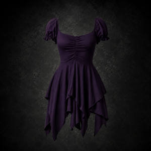 Puff Sleeve Pixie Dress - Royal Plum Purple