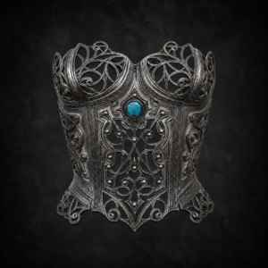 Gothic Filigree Cage Breastplate - Antique Pewter Silver
