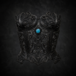 Gothic Filigree Cage Breastplate - Matte Obsidian Black