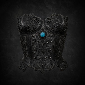 Gothic Filigree Cage Breastplate - Matte Obsidian Black