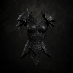 High-Fantasy Engraved Pauldron Cuirass - Matte Obsidian Black