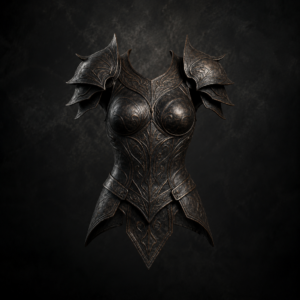 High-Fantasy Engraved Pauldron Cuirass - Weathered Bronze Patina