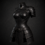 Industrial Post-Apocalyptic Tasset Cuirass - Textured Obsidian Black