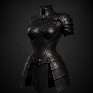 Industrial Post-Apocalyptic Tasset Cuirass - Textured Obsidian Black