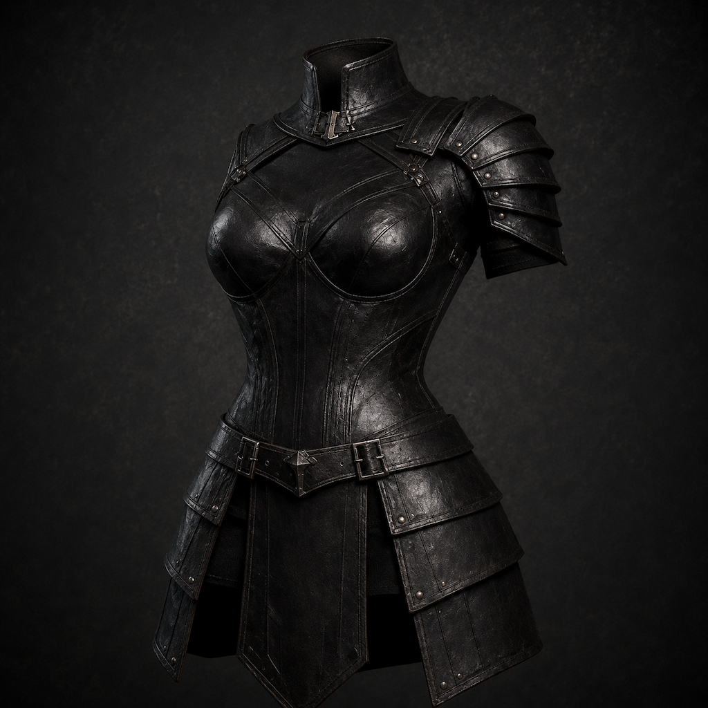 Industrial Post-Apocalyptic Tasset Cuirass - Textured Obsidian Black Industrial Post-Apocalyptic Tasset Cuirass - Textured Obsidian Black