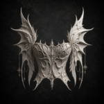 Dark Fantasy Winged Sculpture Corset - Antiqued Alabaster White