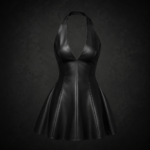 Halter Cocktail Dress - Onyx Matte Black