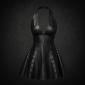 Halter Cocktail Dress - Onyx Matte Black