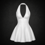Halter Cocktail Dress - Alabaster Stark White