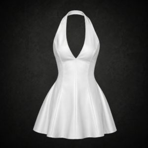 Halter Cocktail Dress - Alabaster Stark White