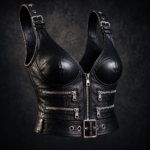 Biker Utility Buckled Corset Top - Biker Utility Buckled Corset Top