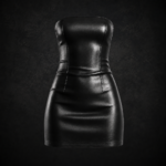 Strapless Textured Cocktail Dress - Matte Onyx Black