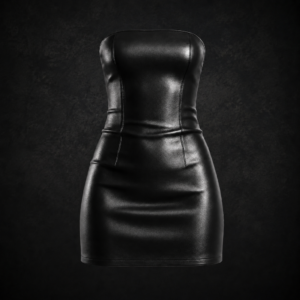 Strapless Textured Cocktail Dress - Matte Onyx Black