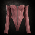 Off-Shoulder Harness Bodysuit - Dusty Rose