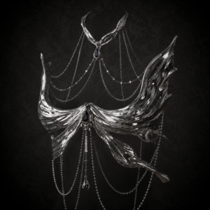 Liquid Chrome Butterfly Armor Top - High-Shine Silver