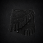 Stardust Shimmer Sequin Wrap Skirt - Midnight Onyx