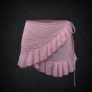 Stardust Shimmer Sequin Wrap Skirt - Ethereal Pink