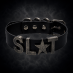 Rebel Icon Lettered Statement Choker - Midnight Onyx