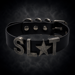 Rebel Icon Lettered Statement Choker - Midnight Onyx