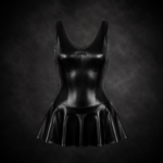 Ballerina Wet-Look Skirted Bodysuit - Liquid Obsidian