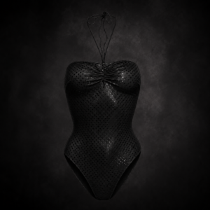 Matrix Metallic Perforated Bodysuit - Midnight Onyx