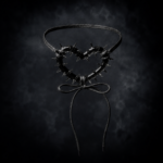 Venom Heart Spiked Choker Collar - Liquid Obsidian