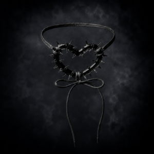 Venom Heart Spiked Choker Collar - Liquid Obsidian