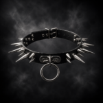 Dominatrix Heavy Spiked O-Ring Choker - Matte Onyx