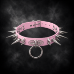 Dominatrix Heavy Spiked O-Ring Choker - Pastel Sakura