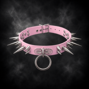 Dominatrix Heavy Spiked O-Ring Choker - Pastel Sakura