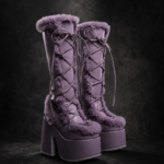 Avalanche Furry Cyber Platform Boots - Frosted Orchid